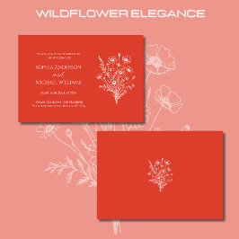 Inbjudan till Wildblomme Elegance Bröllop Red Oran