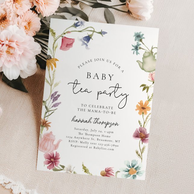 Inbjudan till Wildblomme Tea Baby Shower (Skapare uppladdad)