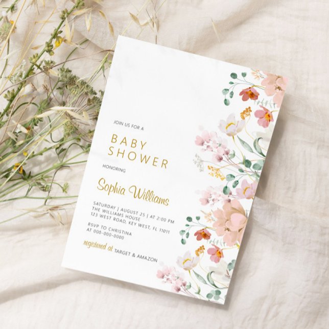 Inbjudan till Wildblommor Baby Shower (Skapare uppladdad)