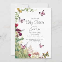 Inbjudan till Wildblommor Butterflies Baby Shower