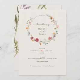 Inbjudan till Wildblommor Watercolor-skript