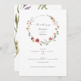 Inbjudan till Wildblommor Watercolor-skript