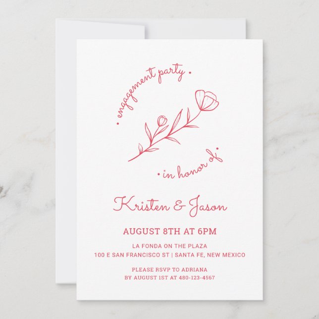 Inbjudan till Wildbloms Förlovningsfest i Ro (Framsida)