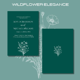 Inbjudan till Wildblomselegance Bröllop teme
