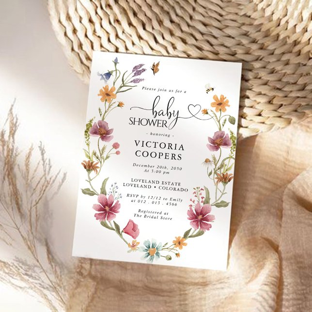 Inbjudan till Wildblomsterbabyskor (Skapare uppladdad)