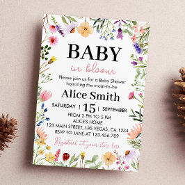 Inbjudan till Wildblomsterbabyskor Baby i bloom