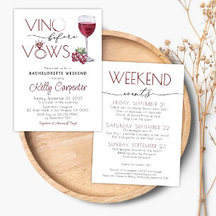 Inbjudan till Winery Bachelorette Vino före Vows