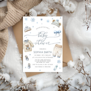 Inbjudan till Winter Barnkläders Boy Baby Shower