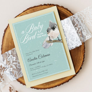 Inbjudan till Winter Bird Snö Baby Shower