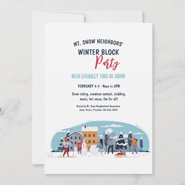 Inbjudan till Winter Block Party (Framsida)