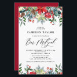 Inbjudan till Winter Blooms Blommigt Pub Mitzvah<br><div class="desc">Inbjudan familj och vänner med anpassadet Pub Mitzvah inbjudan. Den har vattenfärgade trädgårdar i röd ros, vinbär och poinsettiska blommor med pinekoner och gröna accenter. Anpassa genom att lägga till information om namn, datum, tid, plats och andra händelser. Denna inbjudan till blommigt under vintern är perfekt för Pub Mitzvahs under...</div>