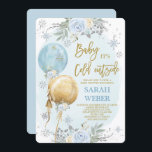 Inbjudan till Winter Blue Baby dusch Boy<br><div class="desc">Inbjudan till babydusch på Winter Blue Snöflingor Boy</div>