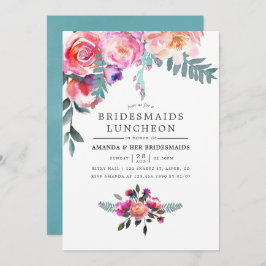 Inbjudan till Winter Bridesmaids Luncheon-Blommigt