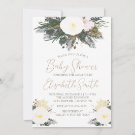 Inbjudan till Winter Evergreen Baby Shower