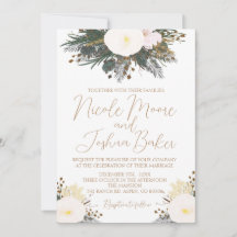 Inbjudan till Winter Evergreen Wedding