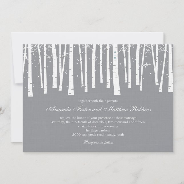 Inbjudan till Winter Forest Wedding (Framsida)