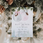 Inbjudan till Winter Girl Baby Shower<br><div class="desc">Inbjudan till Winter Girl Baby Shower. Designad med mjuka rosa julprydnader. Matchande objekt i vår butik Cava Party Design.</div>