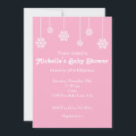 Inbjudan till Winter Hanging Snöflingor Rosa Party<br><div class="desc">Vinter Hanging Snöflingor Rosa Party-inbjudan. Anpassa för alla händelser.</div>
