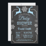 Inbjudan till Winter Hjort Snowflake Boy Shower<br><div class="desc">Vinter-Hjort Snowflake Boy Shower-inbjudan. Vit och blå snöflingor. Bjud in pojkbabyskor. Winter Helgdag Baby Shower Inbjudan. Bakgrund för kalkbord. Black and White. Om du vill göra ytterligare anpassningar klickar du på knappen "Anpassa" och användor verktyg som är utformat för att ändra mallen.</div>