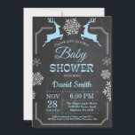 Inbjudan till Winter Hjort Snowflake Boy Shower<br><div class="desc">Vinter-Hjort Snowflake Boy Shower-inbjudan. Vit och blå snöflingor. Bjud in pojkbabyskor. Winter Helgdag Baby Shower Inbjudan. Bakgrund för kalkbord. Black and White. Om du vill göra ytterligare anpassningar klickar du på knappen "Anpassa" och användor verktyg som är utformat för att ändra mallen.</div>