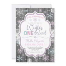 Inbjudan till Winter ONEderland Snowflake Birthday
