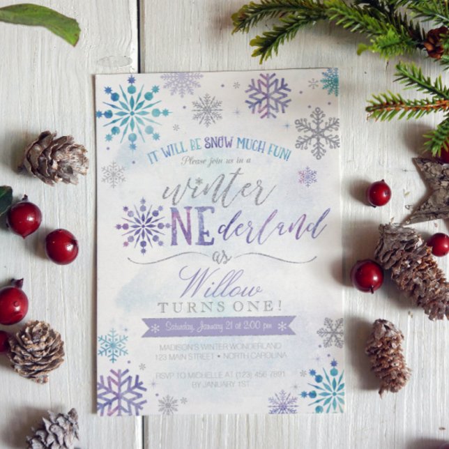 Inbjudan till Winter ONEderland Snowflake Birthday (Skapare uppladdad)