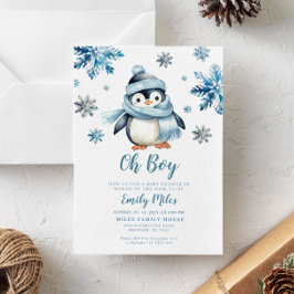 Inbjudan till Winter Penguin Baby Shower