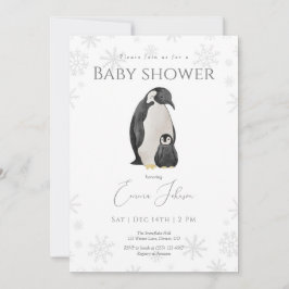Inbjudan till Winter Penguin Baby Shower | Snowfla