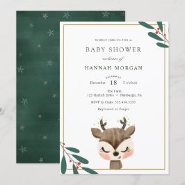 Inbjudan till Winter Reindeer Baby Shower