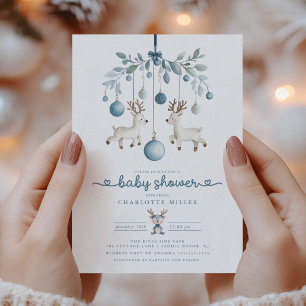 Inbjudan till Winter Reindeer Baby Shower