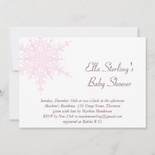 Inbjudan till Winter Rosa Snowflake Baby Shower
