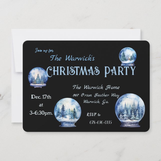 Inbjudan till Winter Snowes Elegant Party (Framsida)