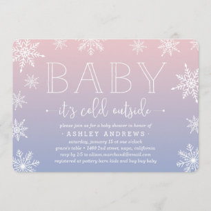 Inbjudan till Winter Snowfall Baby Shower