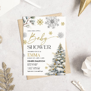 Inbjudan till Winter Snowflake Baby Shower