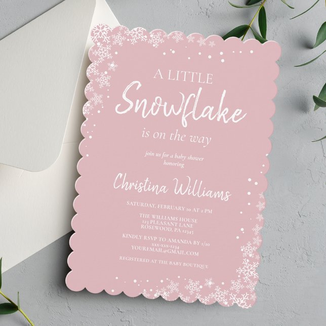 Inbjudan till Winter Snowflake Girl Baby Shower (Skapare uppladdad)