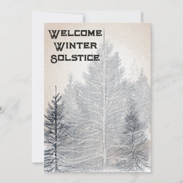 Inbjudan till Winter Solstice Party-grupp, Bare tr (Framsida)