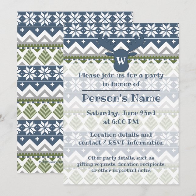 Inbjudan till Winter Sweater Party (Fram/baksida)