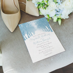 Inbjudan till Winter Träd Avenue Elegant bröllop