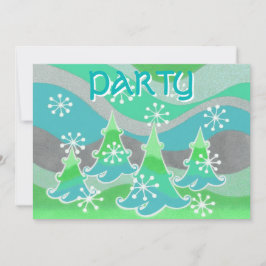 Inbjudan till Winter Träd Grönt Party