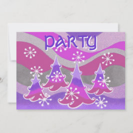 Inbjudan till Winter Träd Lila "Party"