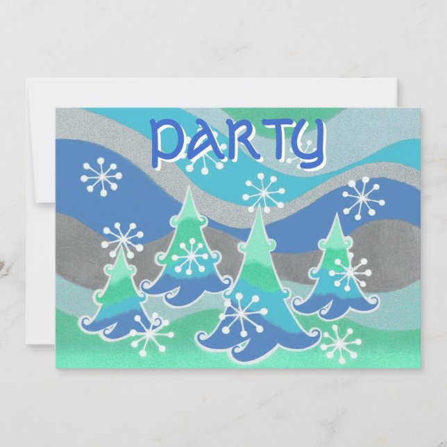 Inbjudan till Winter Träd Party (Framsida)