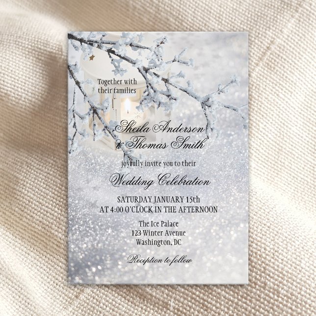 Inbjudan till Winter Wedding i Snö i Lantern mouss (Skapare uppladdad)