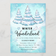 Inbjudan till Winter Wonderland Baby Shower