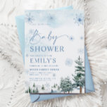 Inbjudan till Winter Wonderland Baby Shower<br><div class="desc">Vinter Wonderland Baby duschinbjudan med blå snöflingor gräs träd</div>