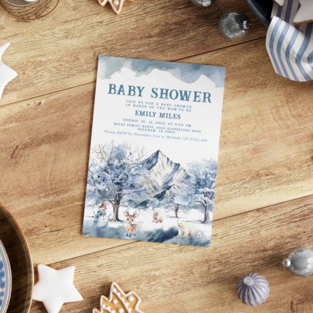 Inbjudan till Winter Wonderland Blue Baby Shower (Skapare uppladdad)