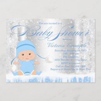 Inbjudan till Winter Wonderland Boy Baby Shower
