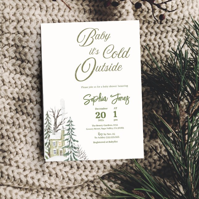 Inbjudan till Winter Wonderland Inbjudan Baby Show (Skapare uppladdad)