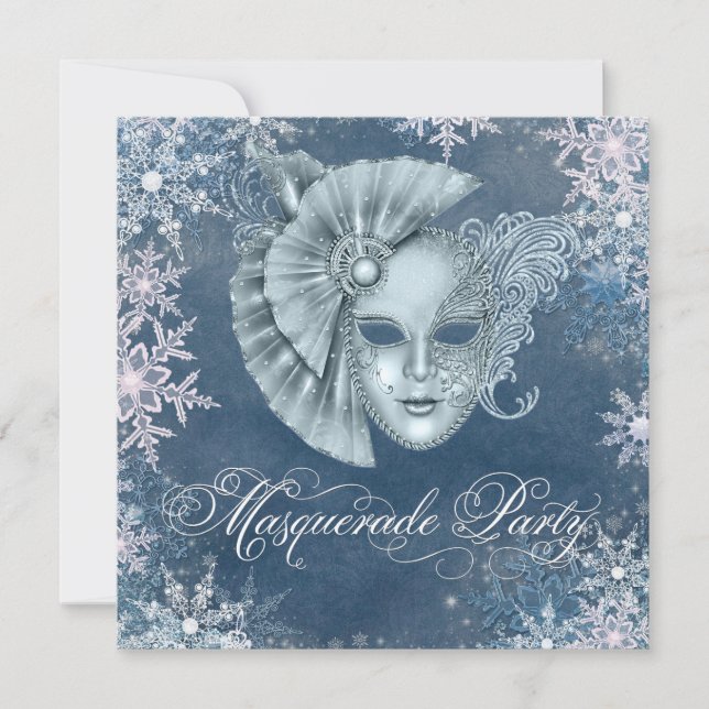 Inbjudan till Winter Wonderland Masqueraparty (Framsida)