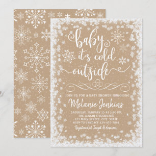 Inbjudan till Winter Wonderland Snowflake Baby Sho