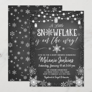 Inbjudan till Winter Wonderland Snowflake Baby Sho